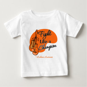Camiseta Para Bebê Luta como uma leucemia do campeão