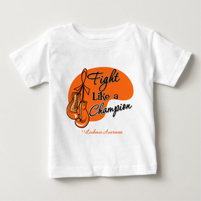 Camiseta Para Bebê Luta como uma leucemia do campeão (Frente)