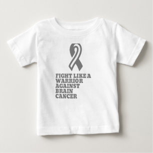 Camiseta Para Bebê lutar como um guerreiro contra o cancer cerebral