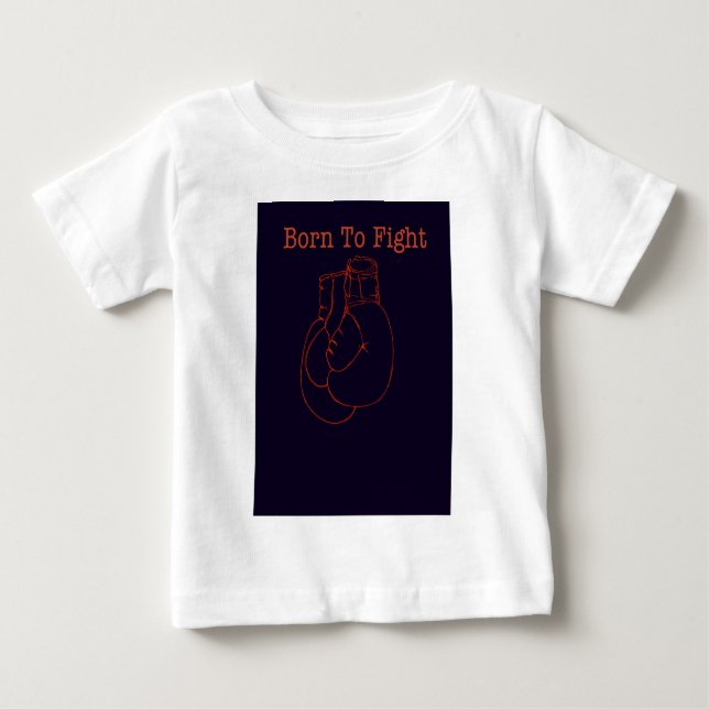 Camiseta Para Bebê Luvas Boxando Lutar Contra Presente do Ventilador  (Frente)