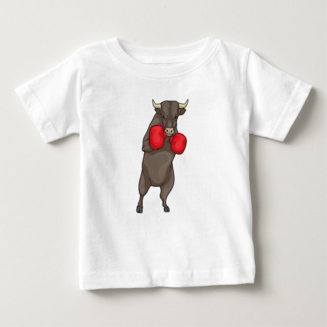 Camiseta Para Bebê Luvas de Boxer Bull Boxer (Frente)
