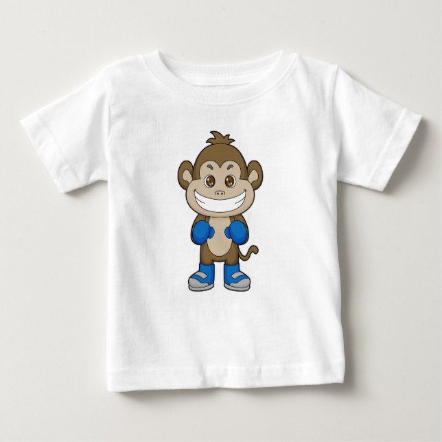 Camiseta Para Bebê Luvas para "in a box" de macacos (Frente)