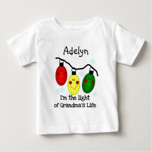 Camiseta Para Bebê Luz da vida da vovó Natal