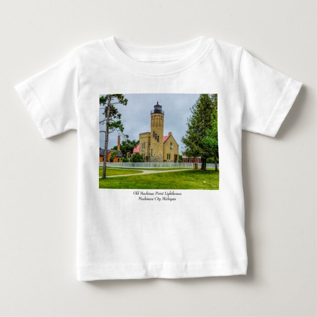 Camiseta Para Bebê Luz do ponto mackinac (Frente)