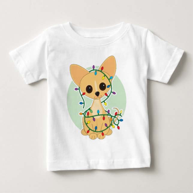 Camiseta Para Bebê Luzes da chihuahua (Frente)