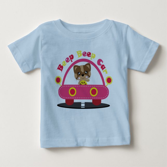Camiseta Para Bebê Luzes de Cabeça Brilhantes Personalizadas Beep Bee (Frente)