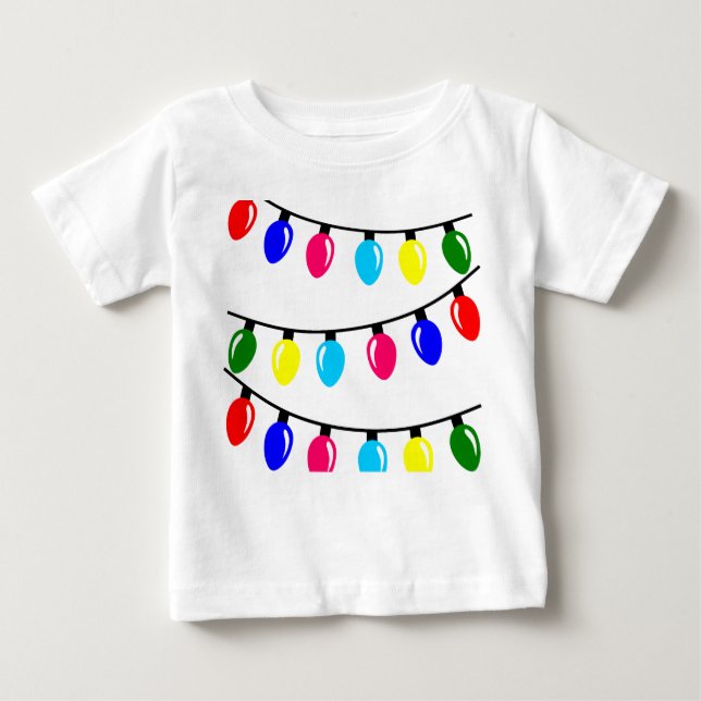 Camiseta Para Bebê Luzes de Natal (Frente)