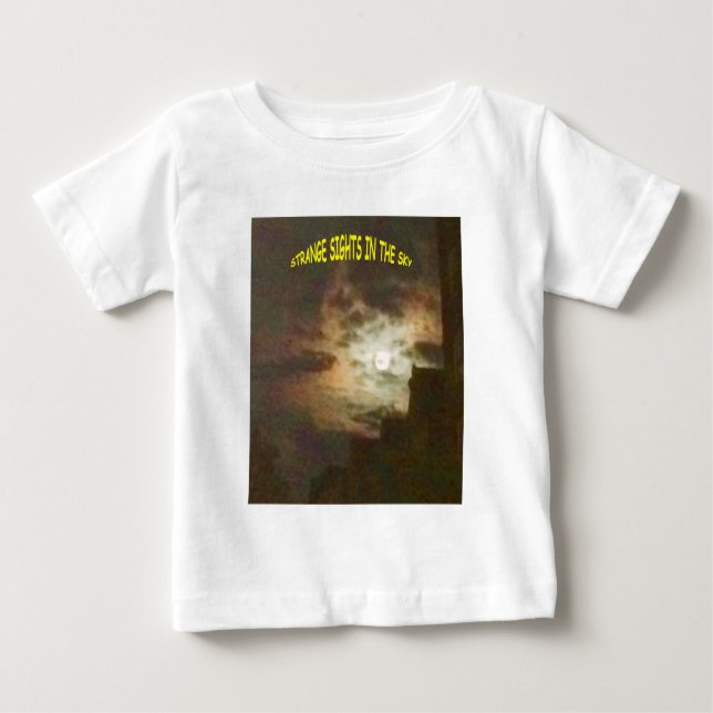 Camiseta Para Bebê Luzes estranhas no céu (Frente)