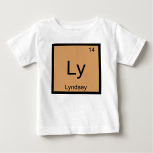 Camiseta Para Bebê Lyndsey Nome Elemento Químico Tabela Periódica