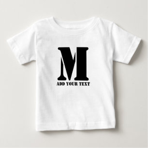 Camiseta Para Bebê M Monograma Simples Moderno Minimalista Personaliz