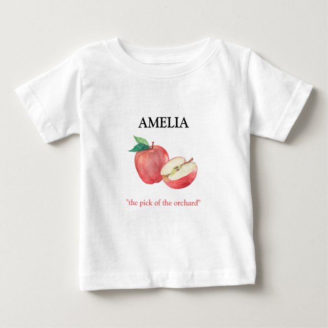 Camiseta Para Bebê Maçã (Frente)