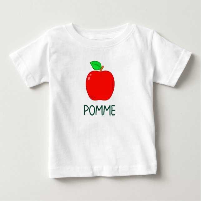 Camiseta Para Bebê Maçã (Frente)