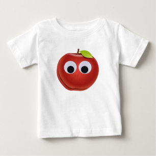 Camiseta Para Bebê Maçã, fruta vermelha com olhos maliciosos - Person