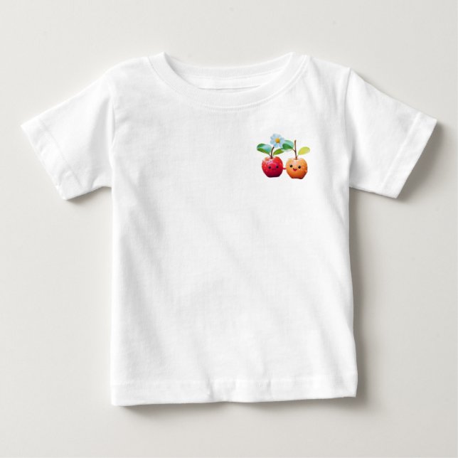 Camiseta Para Bebê Maçã gêmea (Frente)
