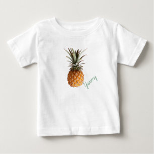 Camiseta Para Bebê Macacão de abacaxi delicioso e funky