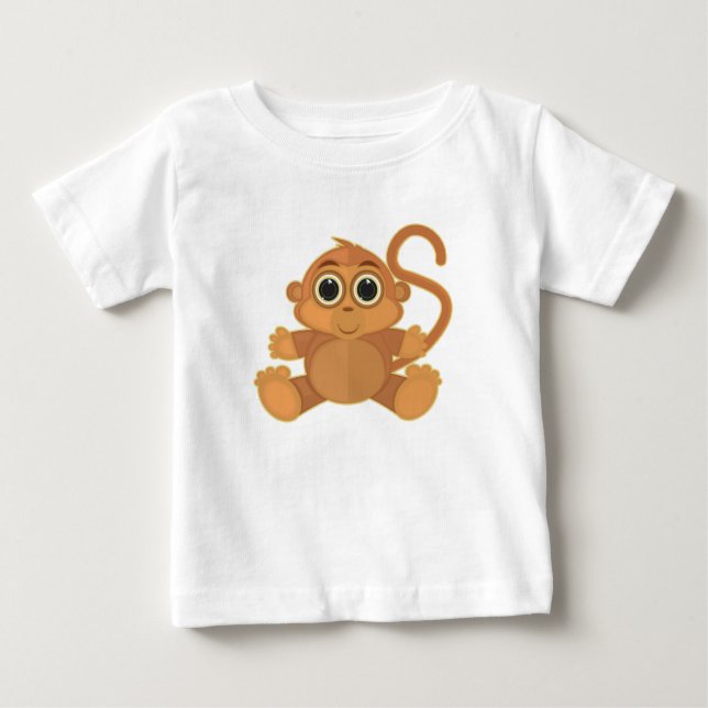 Camiseta Para Bebê Macaco (Frente)