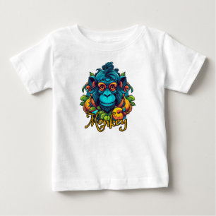 Camiseta Para Bebê Macaco 