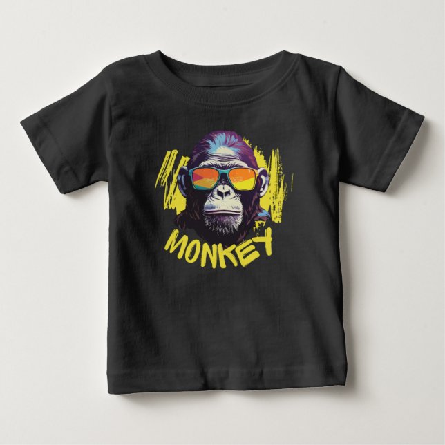 Camiseta Para Bebê Macaco  (Frente)