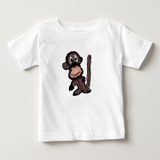 Camiseta Para Bebê Macaco (Frente)