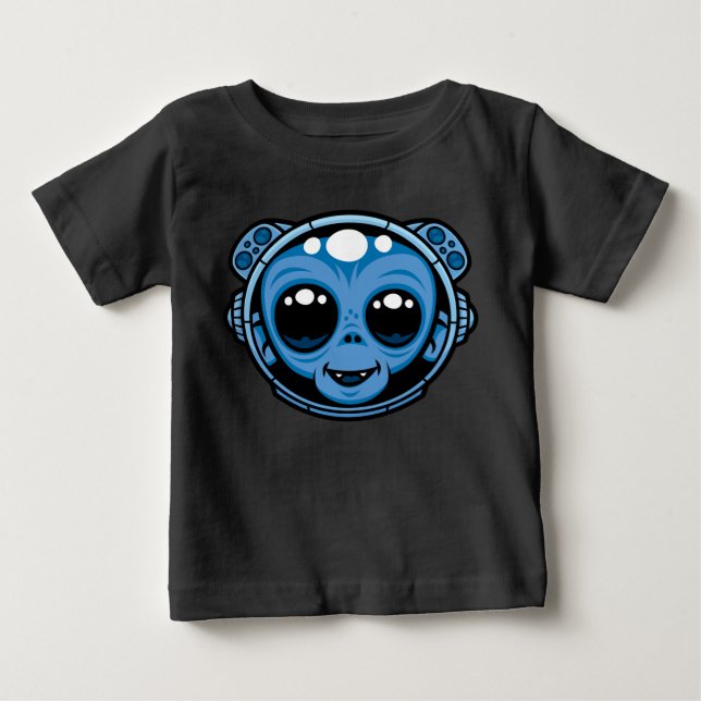Camiseta Para Bebê Macaco Astronauta Fofo No Espaço (Frente)