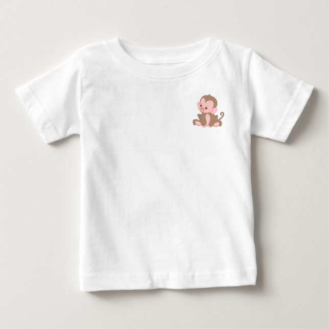 Camiseta Para Bebê Macaco Bebê Sorridente (Frente)