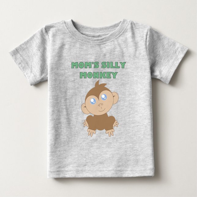 Camiseta Para Bebê Macaco-bobo - Camisa-T Baby Fine Jersey (Frente)