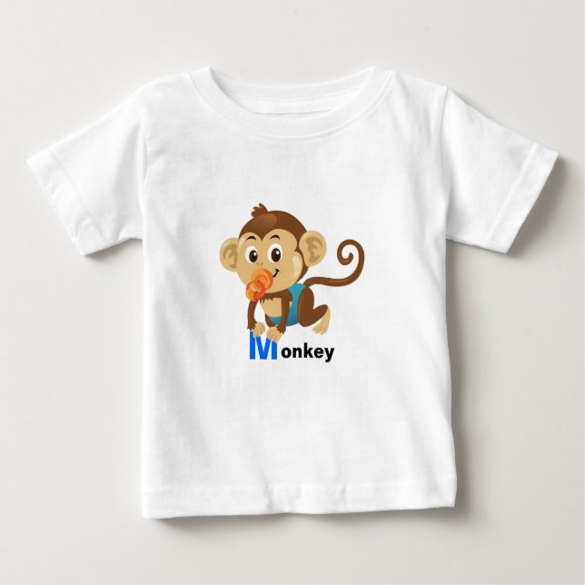 Camiseta Para Bebê Macaco bonito (Frente)