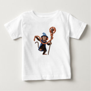 Camiseta Para Bebê Macaco Bruxo de Desenho Animado Divertido com Caja