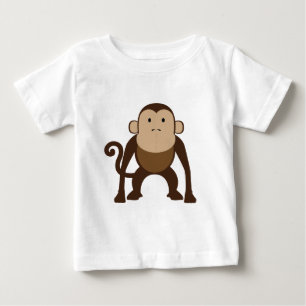Camiseta Para Bebê Macaco castanho-cinto