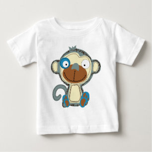 Camiseta Para Bebê Macaco Colorido de Vestuário para Crianças