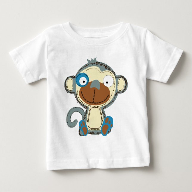 Camiseta Para Bebê Macaco Colorido de Vestuário para Crianças (Frente)