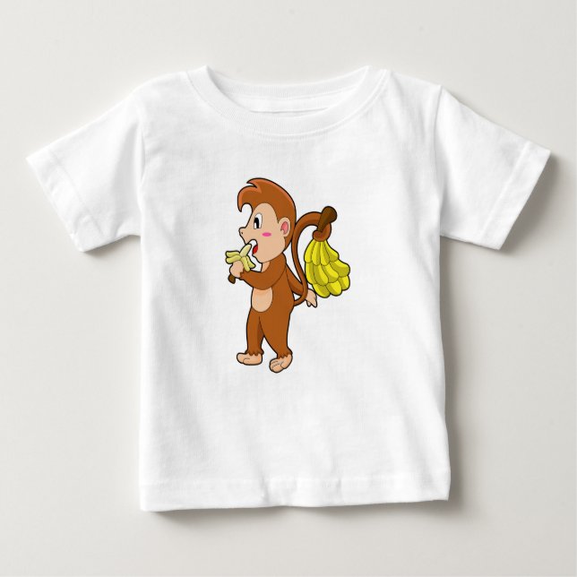Camiseta Para Bebê Macaco com Bananas (Frente)