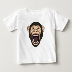 Camiseta Para Bebê Macaco com Cabelos pretos