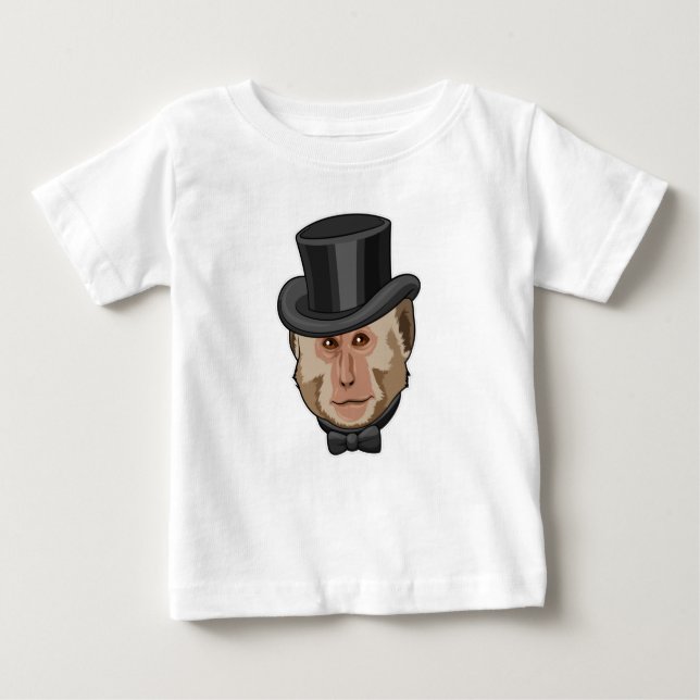 Camiseta Para Bebê Macaco com Cilindro (Frente)