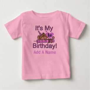 Camiseta Para Bebê Macaco com o Tshirt do primeiro aniversario da