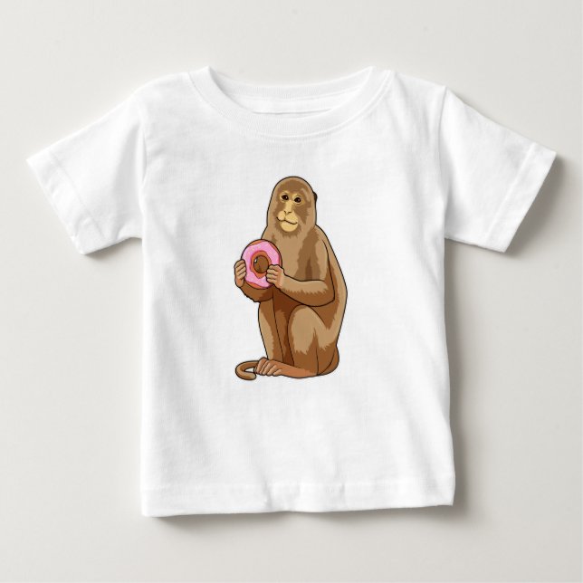 Camiseta Para Bebê Macaco com Rosquinha (Frente)
