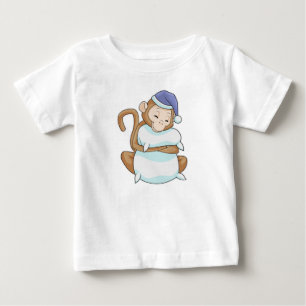 Camiseta Para Bebê Macaco com Travesseiro e cabeça fria