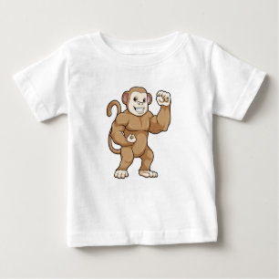 Camiseta Para Bebê Macaco como Criador de Portos em Bodybuilding