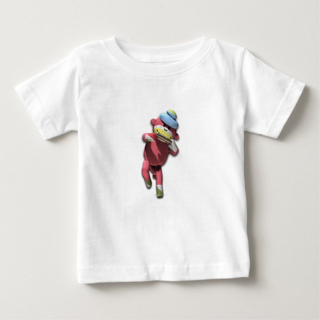Camiseta Para Bebê Macaco da harmônica (Frente)