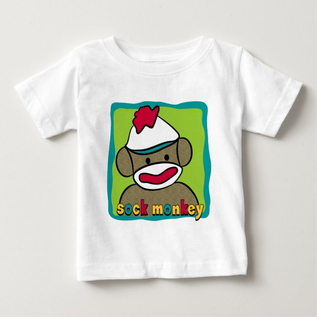 Camiseta Para Bebê Macaco da peúga (Frente)