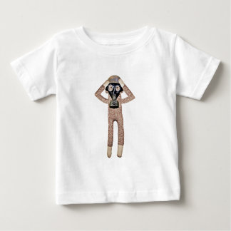 Camiseta Para Bebê Macaco da peúga em uma máscara de gás?