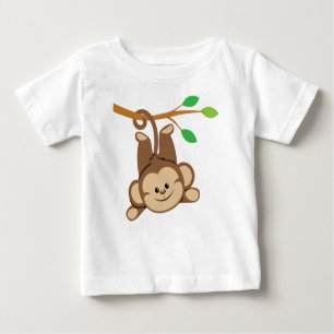 Camiseta Para Bebê Macaco de balanço do menino