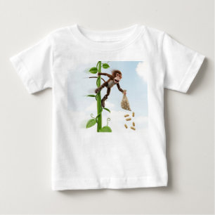 Camiseta Para Bebê Macaco de desenho animado 3D aventureiro deslizand