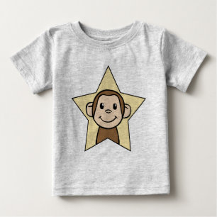 Camiseta Para Bebê Macaco de desenho animado fofo com sorriso arregan