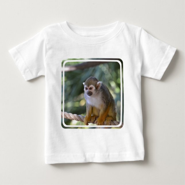 Camiseta Para Bebê Macaco de esquilo surpreendente (Frente)