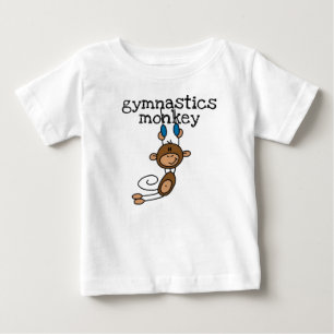 Camiseta Para Bebê Macaco de Ginástica