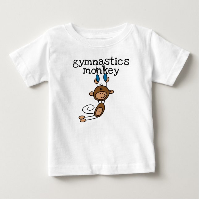 Camiseta Para Bebê Macaco de Ginástica (Frente)