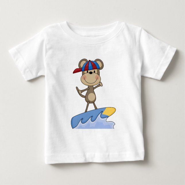 Camiseta Para Bebê Macaco de Praia - T-shirts e presentes (Frente)