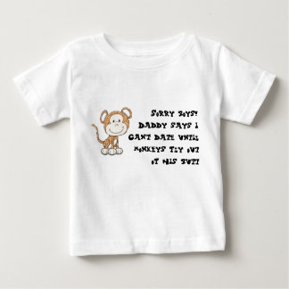 Camiseta Para Bebê macaco, desculpe rapazes! Pai diz que não posso sa