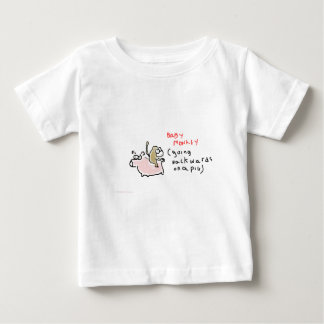 Camiseta Para Bebê Macaco do bebê (que monta para trás em um porco)